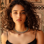 Load image into Gallery viewer, Celestial Cascade Hasli β Elegant Handcrafted Necklaces