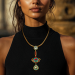 Load image into Gallery viewer, Turquoise Tryst Hasli β Elegant Handcrafted Necklaces