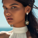 Load image into Gallery viewer, Prismatic Petals Long Earring β Elegant Handcrafted Earrings