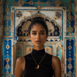 Load image into Gallery viewer, Crimson Curve Pendant Necklace β Elegant Handcrafted Necklaces