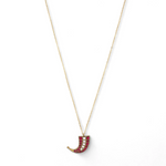Load image into Gallery viewer, Crimson Curve Pendant Necklace β Elegant Handcrafted Necklaces