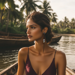 Load image into Gallery viewer, Black Tie Baroque Pearl Long Earring β Elegant Handcrafted Earrings