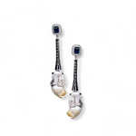 Load image into Gallery viewer, Black Tie Baroque Pearl Long Earring β Elegant Handcrafted Earrings