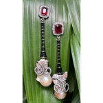 Load image into Gallery viewer, Black Tie Baroque Pearl Long Earring β Elegant Handcrafted Earrings