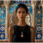 Load image into Gallery viewer, Turquoise Tapestry Pendant Necklace β Elegant Handcrafted Necklaces