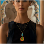 Load image into Gallery viewer, Turquoise Tapestry Pendant Necklace β Elegant Handcrafted Necklaces