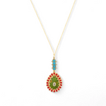 Load image into Gallery viewer, Turquoise Tapestry Pendant Necklace β Elegant Handcrafted Necklaces