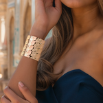 Load image into Gallery viewer, Golden Ripple Cuff β Elegant Handcrafted Bracelets