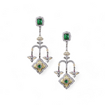 Load image into Gallery viewer, Emerald Chandelier Drops Earring β Elegant Handcrafted Earrings