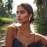 Load image into Gallery viewer, Grey Pearl Drops Mirrored Earring β Elegant Handcrafted Earrings