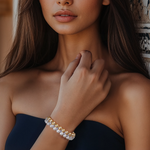 Load image into Gallery viewer, Golden Sands and Pearl Waves Bracelet β Elegant Handcrafted Bracelets