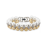 Load image into Gallery viewer, Golden Sands and Pearl Waves Bracelet β Elegant Handcrafted Bracelets