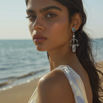 Load image into Gallery viewer, Whimsical Crystal Long Earrings β Elegant Handcrafted Earrings