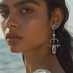 Load image into Gallery viewer, Whimsical Crystal Long Earrings β Elegant Handcrafted Earrings
