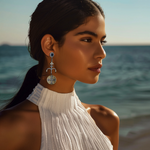 Load image into Gallery viewer, Medieval Muse Long Earrings β Elegant Handcrafted Earrings