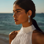 Load image into Gallery viewer, Prismatic Twisted Crystal Drop Danglers β Elegant Handcrafted Earrings