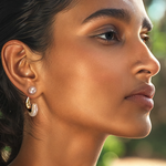 Load image into Gallery viewer, Whimsical Wave Pearl Hoop Earrings β Elegant Handcrafted Earrings