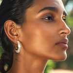 Load image into Gallery viewer, Whimsical Wave Pearl Hoop Earrings β Elegant Handcrafted Earrings