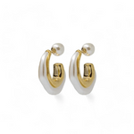 Load image into Gallery viewer, Whimsical Wave Pearl Hoop Earrings β Elegant Handcrafted Earrings