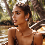 Load image into Gallery viewer, Ruby Rhapsody Stud Earrings β Elegant Handcrafted Earrings