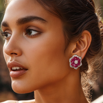 Load image into Gallery viewer, Ruby Rhapsody Stud Earrings β Elegant Handcrafted Earrings
