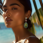 Load image into Gallery viewer, Emerald Dreams Drop Earrings β Elegant Handcrafted Earrings