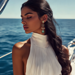 Load image into Gallery viewer, Compressed Coral Cascade Long Earrings β Elegant Handcrafted Earrings