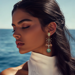 Load image into Gallery viewer, Compressed Coral Cascade Long Earrings β Elegant Handcrafted Earrings