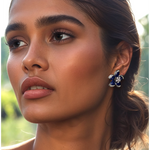 Load image into Gallery viewer, Sapphire Petals Stud Earring β Elegant Handcrafted Earrings