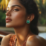 Load image into Gallery viewer, Emerald Embrace Studs β Elegant Handcrafted Earrings