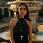 Load image into Gallery viewer, The Pearl Cascade long necklace β Elegant Handcrafted Necklaces