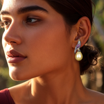 Load image into Gallery viewer, Bird of Paradise Pearl Drop Earrring β Elegant Handcrafted Earrings