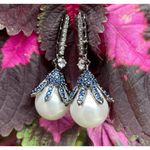 Load image into Gallery viewer, Petal Pearl Drop Earring β Elegant Handcrafted Earrings