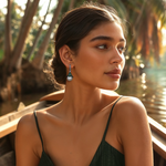 Load image into Gallery viewer, Petal Pearl Drop Earring β Elegant Handcrafted Earrings