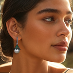 Load image into Gallery viewer, Petal Pearl Drop Earring β Elegant Handcrafted Earrings