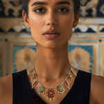 Load image into Gallery viewer, Kundan Kaleidoscope Necklace β Elegant Handcrafted Necklaces