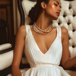 Load image into Gallery viewer, Ember Bloom Pearl Necklace β Elegant Handcrafted Necklaces