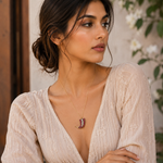Load image into Gallery viewer, Crimson Curve Pendant Necklace – Elegant Handcrafted Necklaces