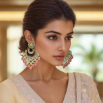 Load image into Gallery viewer, Gulabi Chand Bali β Elegant Handcrafted Earrings