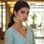 Load image into Gallery viewer, Big Kundan Chand Bali β Elegant Handcrafted Earrings