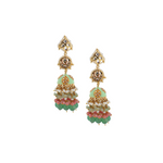 Load image into Gallery viewer, Kundan Enamel Jhumkas β Elegant Handcrafted Earrings