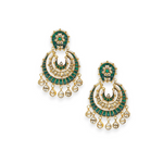 Load image into Gallery viewer, Emerald Crescent Chandbalis β Elegant Handcrafted Earrings