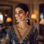 Load image into Gallery viewer, Royal Dual Tone Jumka Earring β Elegant Handcrafted Earrings