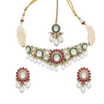 Load image into Gallery viewer, Emerald Isle Kundan Choker Set β Elegant Handcrafted Necklaces