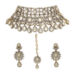 Load image into Gallery viewer, Uncut Quartz Stone Choker Necklace set β Elegant Handcrafted Necklaces