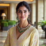 Load image into Gallery viewer, Ruby Emerald Bloom Necklace Set β Elegant Handcrafted Necklaces