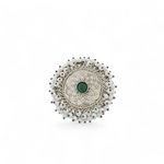 Load image into Gallery viewer, Emerald Pearl Mandala Ring β Elegant Handcrafted Rings