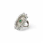 Load image into Gallery viewer, Emerald Pearl Mandala Ring β Elegant Handcrafted Rings