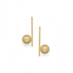 Load image into Gallery viewer, Golden Orb & Line Earrings