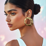 Load image into Gallery viewer, Golden Eclipse Hoops Earrings β Elegant Handcrafted Earrings